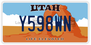 Y598WN license plate in Utah