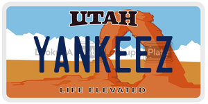 YANKEEZ license plate in Utah