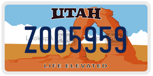 Z005959  license plate in UT