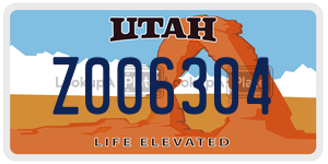 Z006304  license plate in UT