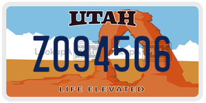 Z094506  license plate in UT