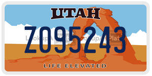 Z095243  license plate in UT