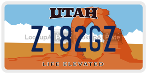 Z182GZ license plate in Utah
