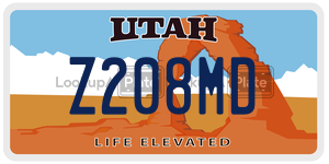 Z208MD  license plate in UT