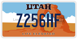 Z256HF  license plate in UT