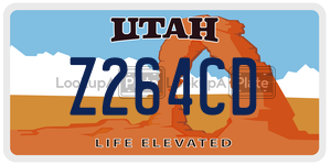 Z264CD  license plate in UT
