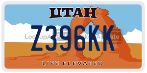 Z396KK  license plate in UT