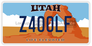 Z400LF  license plate in UT