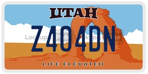 Z404DN  license plate in UT