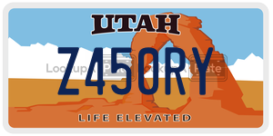 Z450RY  license plate in UT