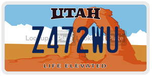 Z472WU  license plate in UT