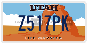 Z517PK  license plate in UT