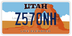 Z570NH  license plate in UT