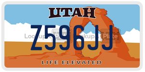 Z596JJ  license plate in UT