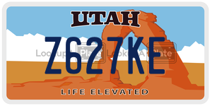 Z627KE  license plate in UT