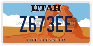 Z673EE  license plate in UT