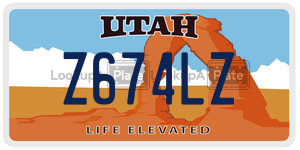 Z674LZ  license plate in UT