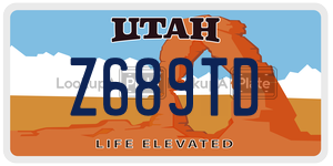 Z689TD  license plate in UT
