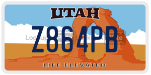 Z864PB  license plate in UT