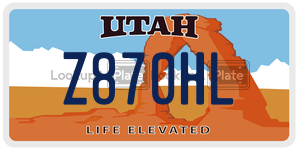 Z870HL  license plate in UT