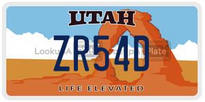 ZR54D  license plate in UT