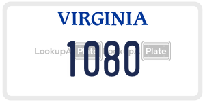 1080  license plate in VA