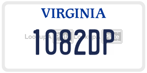 1082DP  license plate in VA
