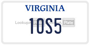 10S5  license plate in VA