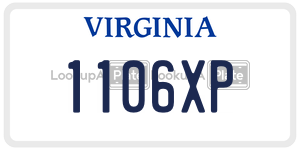 1106XP  license plate in VA