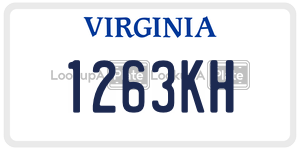 1263KH  license plate in VA