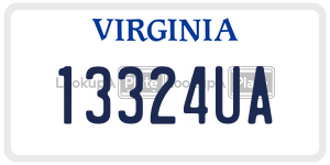 13324UA  license plate in VA