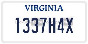 1337H4X  license plate in VA
