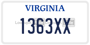 1363XX  license plate in VA