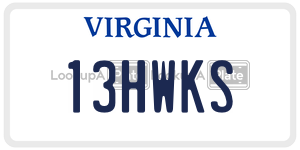 13HWKS license plate in Virginia