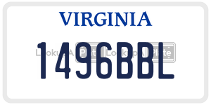 1496BBL  license plate in VA