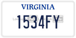 1534FY  license plate in VA