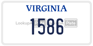 1586  license plate in VA