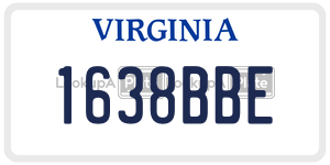 1638BBE  license plate in VA