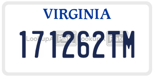 171262TM  license plate in VA