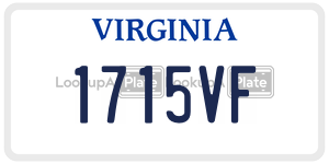 1715VF  license plate in VA