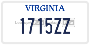 1715ZZ  license plate in VA