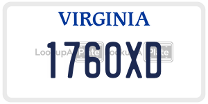 1760XD  license plate in VA