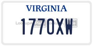 1770XW  license plate in VA