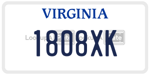 1808XK  license plate in VA