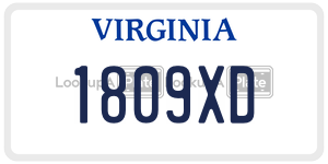 1809XD license plate in Virginia
