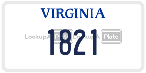 1821  license plate in VA