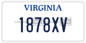 1878XV  license plate in VA