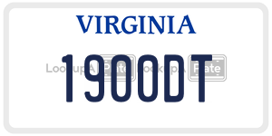 1900DT  license plate in VA