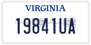 19841UA license plate in Virginia