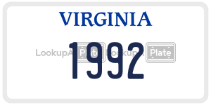 1992  license plate in VA